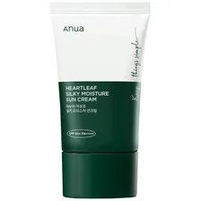 Anua Heartleaf Silky Moisture Sun Cream SPF50+ PA++++ 50мл Успокаивающий солнцезащитный крем с экстрактом хауттюйнии