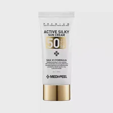 Солнцезащитный крем с комплексом пептидов и шёлка MEDI-PEEL Active Silky Sun Cream SPF50+