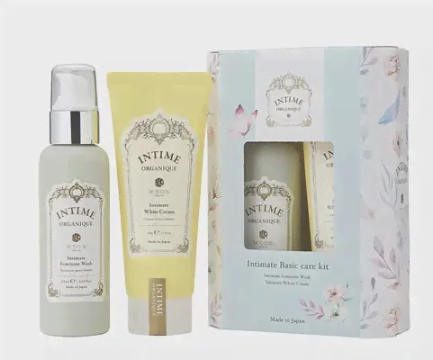 Набор intime organique деликатный очищающий гель для интимной гигиены intimate feminine wash и осветляющий крем для деликатных зон intimate whitening cream